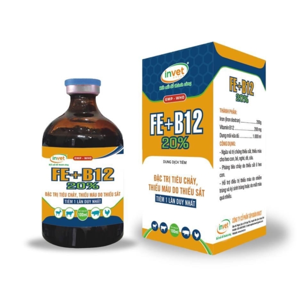 Fe B12 20% - Thuốc Thú Y Toàn Phát Lộc - Công Ty TNHH Thương Mại Và Dịch Vụ Toàn Phát Lộc